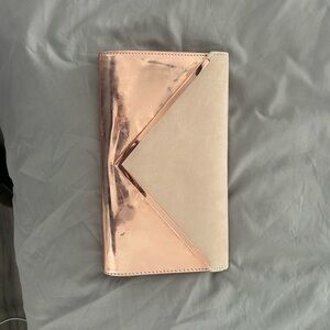 Aldo Rose Gold and Cream Clutch